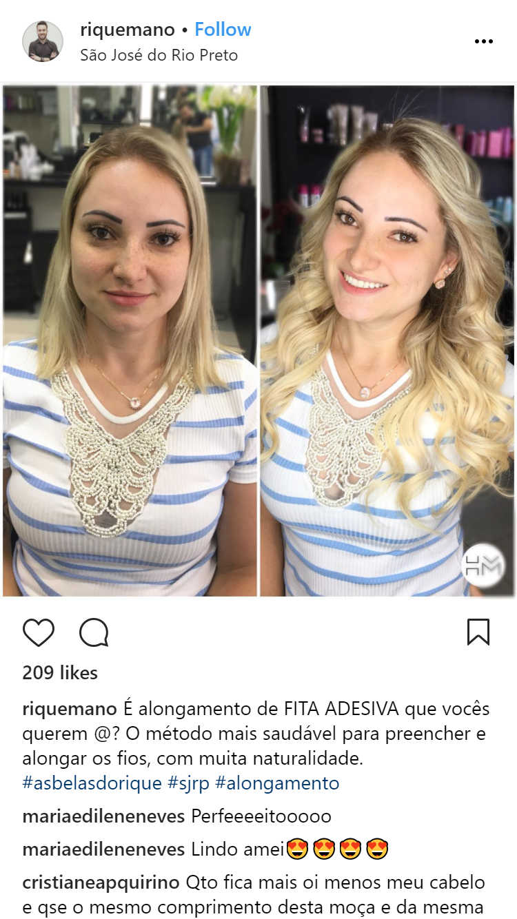 post de sucesso antes e depois de cabeleireiros